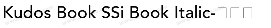 Kudos Book SSi Book Italic字体转换